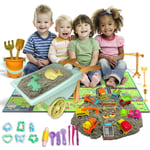 Kids 37PCS Beach Toy Set Wheelbarrow Sand Tools Vehicle Play Mat Moulds Carpet