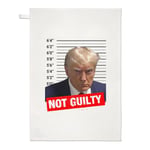 Not Guilty Donald Trump Mug Shot Tea Towel Dish Cloth Funny Jail Lock Him Up