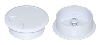 DYNAMIX 60mm Round Desk Grommet. Easily &amp; Neatly Store your Power, Communication, Audio, Video, Computer &amp; Data Cables. Perfect for Installation in Desks, Workstations etc. White Colour. (p/n: CG60WH)