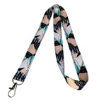 Geometric Modern Women's Lanyard Ladies Pink Turquoise Pattern Work ID Holder