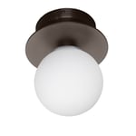 Globen Lighting Art Deco vägglampa/plafond IP44 brons/opalglas