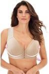 XIANGFEI Soutien-Gorge de Confort Push-up élastique avec Fermeture à l'avant de Grande Taille, Soutien-Gorge sans Couture surdimensionné, Couverture complète pour Un Meilleur Soutien Beige 4XL