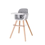 PLASTIMYR - Trona Woody | Alimentation pour bébés | Design minimaliste | Fonction chaise haute et chaise junior | Harnais de sécurité 5 points | Gris | PLASTIMYR