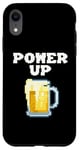 Coque pour iPhone XR Mug à bière pixelisé Power Up