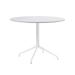 HAY - About a Table AAT20 - White Base - White Laminate - Ø100xH73 cm - Matbord - Hee Welling - Vit - Laminat/Metall/Trä