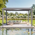 PRIMEYARD 3x4m Pergola, Lamelltak, Pärlgrå - (400116)