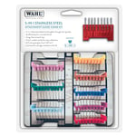 Wahl Stainless Steel Comb Set, Coloured Attachment Combs, For Wahl Arco, Belisima, Bravura and Chromstyle, Clipper and Trimmer Accessories, Storage Caddy