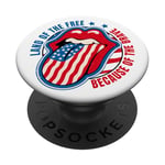 Drapeau de l'Amérique Land of the Free Because Of The Brave PopSockets PopGrip Adhésif