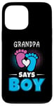 Coque pour iPhone 13 Pro Max Grandpa Says Boy Tenue de révélation du sexe pour bébé