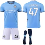 Manchester City Hemma Fotbollströja Set med Strumpor för Barn & Vuxna 2024-2025 Nr 47 FODEN Nr 47 FODEN Nr 47 FODEN No.47 FODEN 28