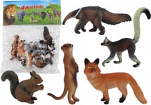 Leantoys Djurfigurer 5 Delar Ekorre Surrey Anteater Räv Lemur