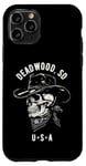 iPhone 11 Pro Deadwood South Dakota USA Distressed Cowboy Skull Design Case