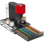 HFHOME – Support en métal pour machine à café avec double tiroirs pour 50 capsules Nespresso Vertuo et 50 dosettes Dolce Gusto