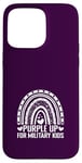 Coque pour iPhone 15 Pro Max Purple Up For Military Kids Sensibilisation Militaire Enfant Arc-en-ciel