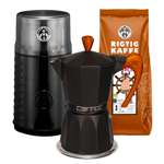 House of Barista Elektrisk Kaffekvarn Inkl. G.A.T Mokabryggare 3 Koppar & 400g Peru