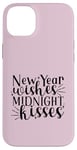 Coque pour iPhone 14 Plus Design de fête du Nouvel An Wishes Midnight Kisses