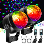 Lot de 2,Lumières de fête, lumières stroboscopiques pour les fêtes, lumières de disco DJ RVB à 7 couleurs changeantes