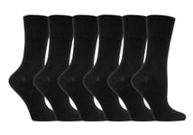 6 Pairs Ladies Sockshop Diabetic Gentle Grip Socks 4-8uk 37-42eur Black