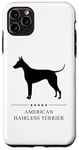 Coque pour iPhone 11 Pro Max Silhouette noire de terrier américain sans poils