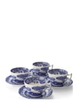 Spode Blue Italian Breakfast Cup & Saucer 4-Pack Blå