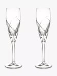 John Lewis Grosseto Cut Crystal Glass Champagne Flutes, 160ml, Set of 2, Clear