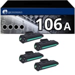 Pack 4 Toners compatibles HP 106A noir