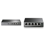TP-Link ER605 Routeur VPN Omada Gigabit & Switch PoE (TL-SG1005P V2) 5 Ports Gigabit, 4 Ports PoE+, 65W pour Tous Les Ports PoE, Boitier Métal, Installation faciles