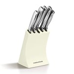 Morphy Richards Accents 974829 5 Piece Knife Block with High Grade Polished Stainless Steel, Ivory Cream