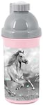 PASO School Bidon Cheval gris et rose 550 ml