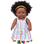 bébé Noir Africain Noir Mignon bouclé Noir 8 Pouces Vinyle bébé Jouet Noir poupées Mode Fille Africaine poupées réaliste bébé Jouer poupée pour Enfants Parfait pour Cadeau d'anniversaire