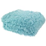 Catherine Lansfield Cuddly Deep Pile 150x200cm Blanket Throw Duck Egg Blue