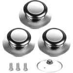 5 Pièces Bouton de Couvercle, Poignée Couvercle Casserole, Convient Pour Poignée de Couvercle en Verre, Couvercle de Casserole en Acier Inoxydable,