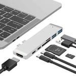 Hub HDMI USB-C Micro SD Thunderbolt pour Macbook Pro 13 2022 argent