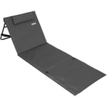 Tapis de Plage rembourré Pliable avec dossier Réglable Poche latérale Coussin Sangle de transport Matelas de plage transportable Anthracite