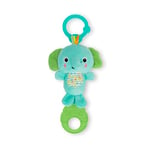 Bright Starts, Peluche musical Eléphant, pour poussettes et transat, jouet nomade, nettoyage facile