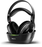 Casque Philips circum-aural sans fil pour téléviseur SHD8850/12 casque HiFi sans fil (excellent son haute résolution, portée utile 30 m, base de recharge, coussinets en velours) noir