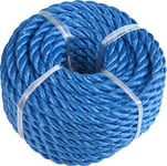 Windhager 05758 Corde en polypropylène pour extérieur, Corde de Jardin, Corde d'amarrage, torsadée, 8 mm x 10 m, Bleue