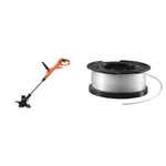 BLACK+DECKER Coupe-Bordures Filaire 550W, Coupe-Bordures Electrique 28 cm avec 2 Poignées & Bobine de Rechange pour Coupe-Bordures, Bobine Reflex, 10 m de Fil en Nylon Reflex, Fil de ⌀1,5 mm, A6481-XJ