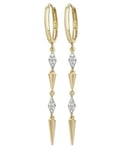 James Moore TH ER1094 9k Yellow Gold Cubic Zirconia Drop Jewellery