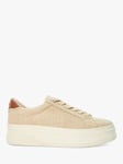 Dune Exaggerate Canvas Flatform Trainers, Beige