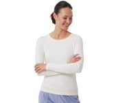 Bea Rib Long Sleeve W t-shirt Dam OFFWHITE S