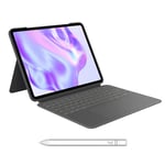 Logitech Combo Touch pour iPad Pro 13 pouces (M4) Étui clavier et stylet numérique Logitech Crayon (2018 et versions ultérieures), Clavier Français AZERTY - Graphite