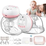 Jheppbay Double Wearable Breast Pumps, Electric Breast Pump Handsfree Portable, 12 Levels 3 Modes with Remote Control, BPA Free