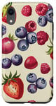 Coque pour iPhone XR Coque Téléphone Motif Fruits – Fraises & Myrtilles