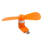 Mini ventilateur portable de type C,pour banque d'alimentation,ordinateur portable,PC,chargeur AC,pour Huawei Redmi,pour téléphone de type C - Type Orange NO bag