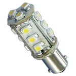 12V BA9s rundtlysende 1,3W 15 SMD3528 led pære, varmhvit