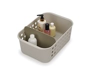 Joseph Joseph EasyStore - Panier de rangement pour accessoires de salle de bains avec séparateur mobile - Grand, Beige