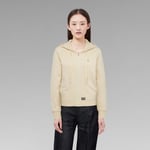 G Star Raw Womens G-Star RAW Fyx Biker Hoodie - Beige Cotton - Size X-Large