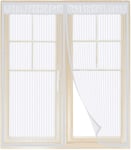 LIJIANFEN Window Fly Screen, Magnetic Fly Screen for Window Mesh, Mosquito Insects Window Screen, Window fly Screen net with Self-adhesive Tape (White、Black) (Color : White, Size : 100 x140cm)