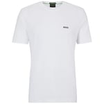 T-shirt BOSS  T-SHIRT  TEE BLANC REGULAR FIT EN COTON STRETCH AVEC LOG